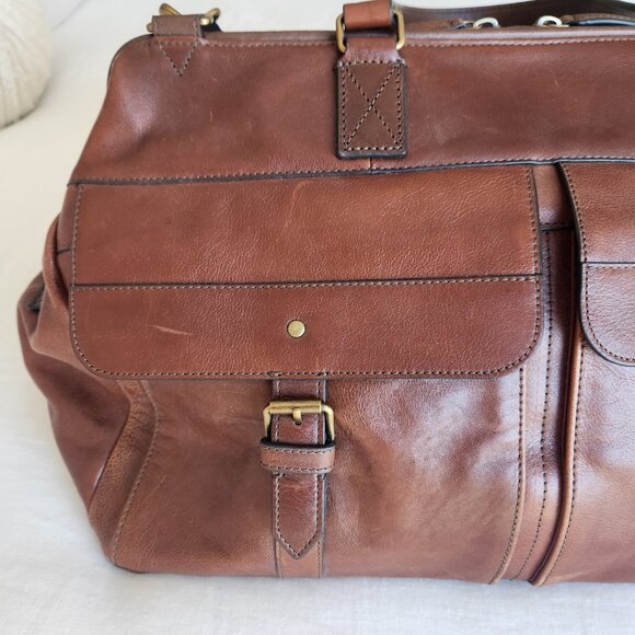 Fossil "Miles" Leather Duffle Bag EUC - Picture 8 of 11